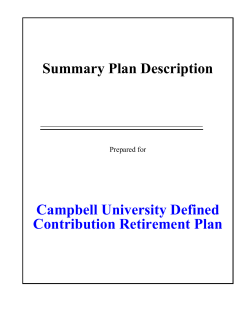 TIAA-CREF SUMMARY PLAN DESCRIPTION DEFINED CONTRIBUTION PLAN