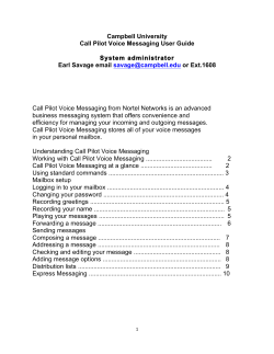 Call Pilot Voice Messaging User Guide
