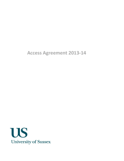 University s Access Agreement for the coming academic year, 2013-14