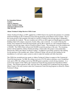 Athens Technical College Receives USDA Grant