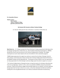 Kia Donates 2011 Sorento to Athens Technical College