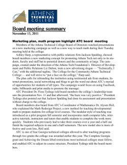 Marketing plan, math program highlight ATC board meeting