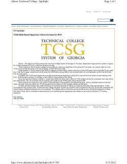 TCSG State Board Approves Tuition Increase for 2013