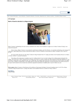 Bank of America donates to college program