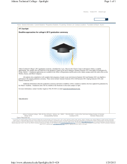 Deadline approaches for college&acirc;&euro;&trade;s 2013 graduation ceremony