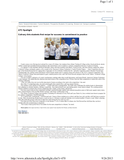 Culinary Arts students find recipe for success in commitment to practice