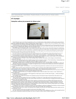 Caterpillar outlines job prospects for Athens plant