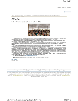 Field of Greens lets students show culinary skills