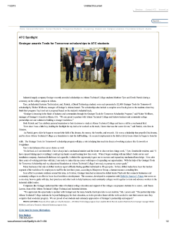 Grainger awards Tools for Tomorrow scholarships to ATC students