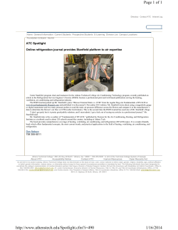 Online refrigeration journal provides Stanfield platform to air expertise