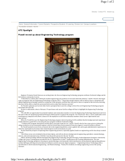 Powell revved up about Engineering Technology program