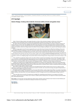 Interior Design, Culinary Arts students showcase skills at home and garden show