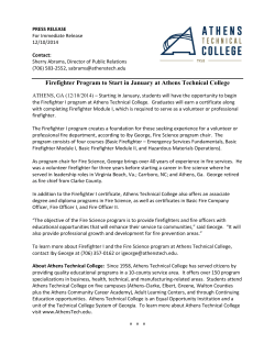 Firefighter Program to Start in January at Athens Technical College