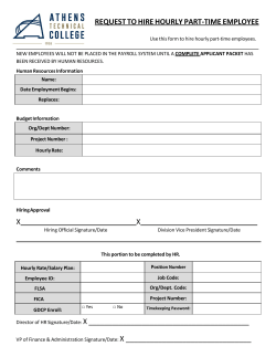 Request to Hire an Hourly Part-Time Employee