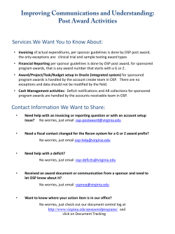 Postaward Activities Poster