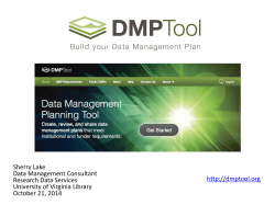 Data Management Plan Tool Version 2.0 Presentation