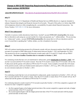 NIH Subaccount Transition Information Handout - Updated