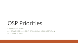 OSP Priorities
