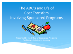 Presentation from ABC’s & D’s of Cost Transfers course