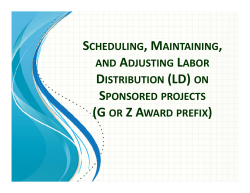 Scheduling Labor Distribution (LD) on Sponsored Projects at UVA Presentation