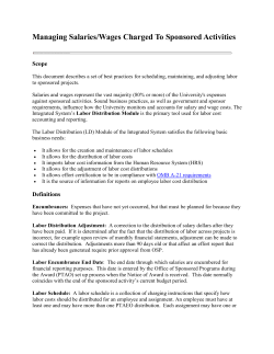Managing Salaries & Wages Charged to Sponsored Activities
