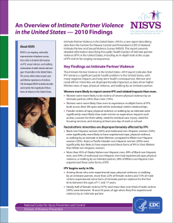 Fact Sheet on Intimate Partner Violence
