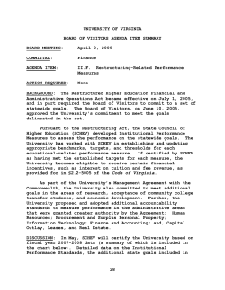 Board of Visitors Report, April 2, 2009
