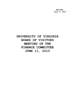 Board of Visitors Report, June 11, 2010