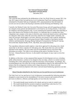 Presentation: NIFM Expenditure Decision Briefs