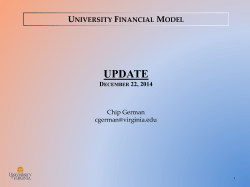 December 22, 2014, Update on the University Financial Model (presentation)