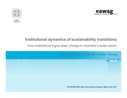 Institutional Dynamics of Sustainability Transitions - Lea Fuenfschilling [PDF 247.08KB]
