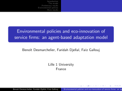 Environmental Policies and Eco-innovation of Service Firms: An Agent Based Adaptation Model - Benoit Desmarchelier [PDF 1.10MB]