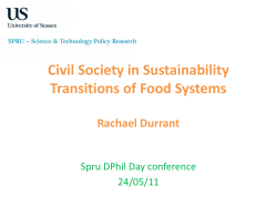 Civil Society in Sustainability Transitions of Food Systems - Rachael Durrant [PPTX 215.75KB]