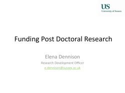 Funding post doctoral research - Elena Dennison [PDF 287.40KB]