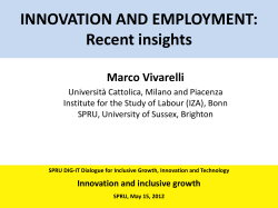 Presentation_Vivarelli_Innovation and Employment [PDF 861.54KB]