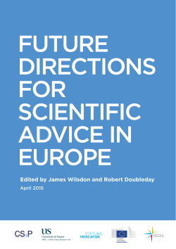 Future Directions for Scientific Advice in Europe [PDF 781.46KB]