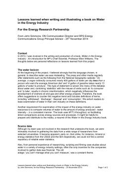 Lessons learned when writing and illustrating a book on Water in the Energy Industry