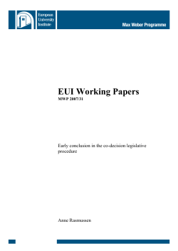 Early conclusion in the co-decision legislative procedure'