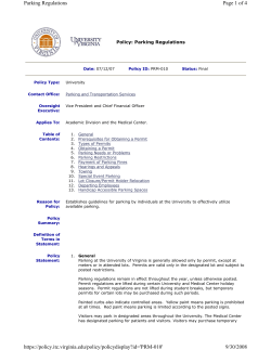 Parking Regulations (PRM-010)