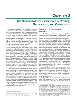 Chapter 3: The Undergraduate Experience in Science, Mathematics, and Engineering