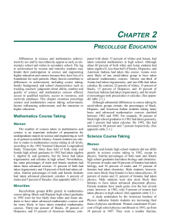 Chapter 2: Precollege Education