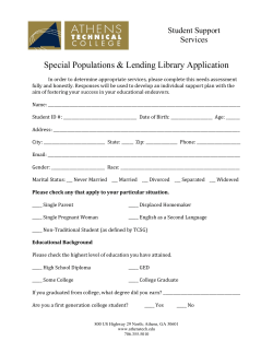 Lending Library Application Form (PDF)