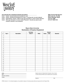 Declaration of Surplus Equipment Form