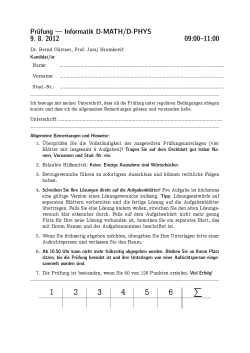 Klausur vom August 2012