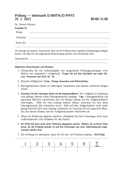 Klausur vom Januar 2013