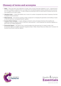 Glossary - Laboratory Waste