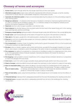Fire Safety Glossary of Terms and Acronyms