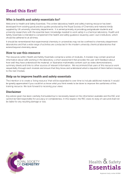 Health & Safety Essentials: Read This First!