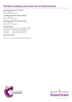 Further Reading - Accidents & Emergencies