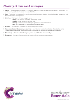 Glossary - Accidents & Emergencies